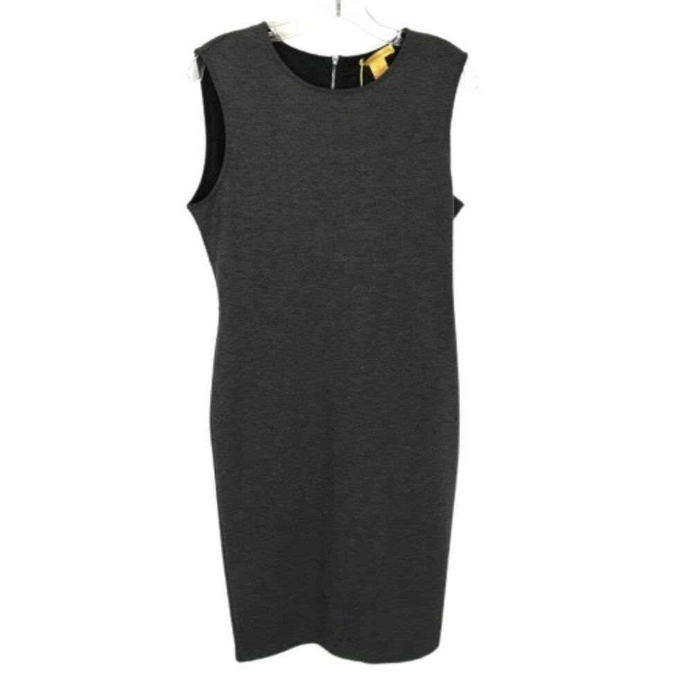 NWT Catherine Malandrino Womens Size 10 Gray Exposed Back Zip Bodycon Dress NEW